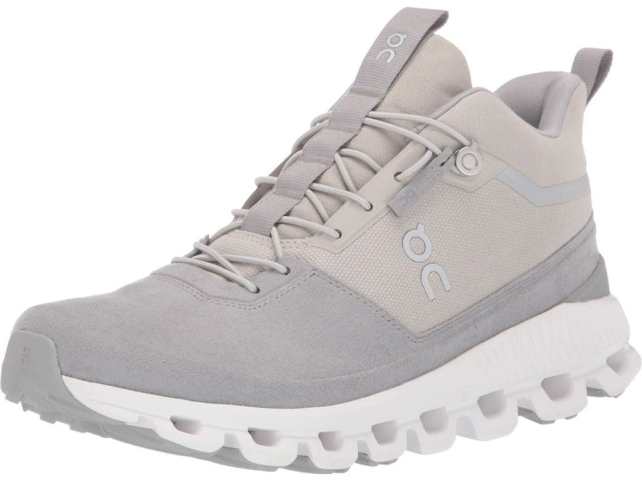 A gray sneaker