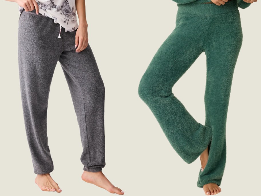 PJ Salvage Feeling Loved Banded Pants, Campfire Cozy Feather Knit Lounge Pants