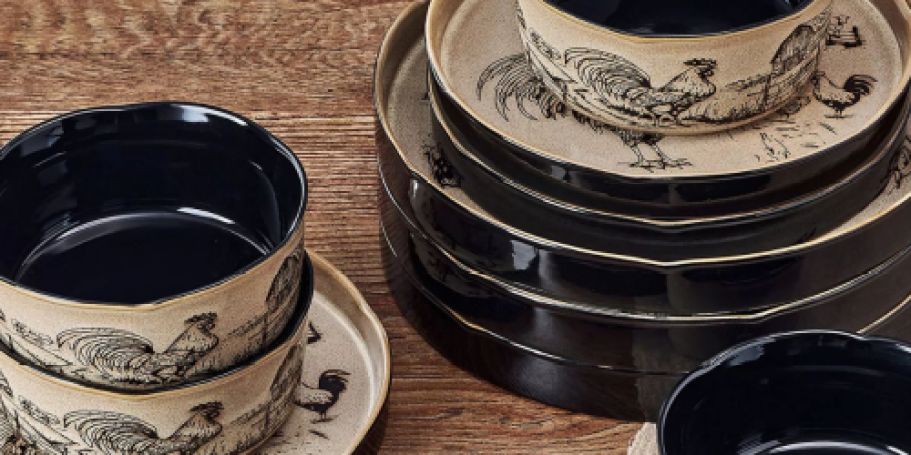 Farmyard Rooster 12-Piece Dinnerware Set Just $56.99 Shipped on Macys.com (Reg. $128)