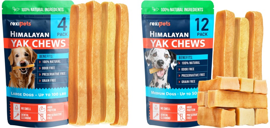 two bags of RexiPets Himalayan Yak Chews