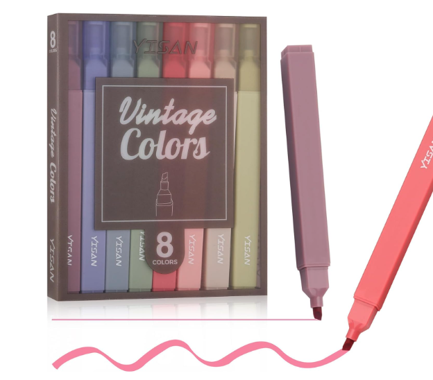Vintage colors square highlighters