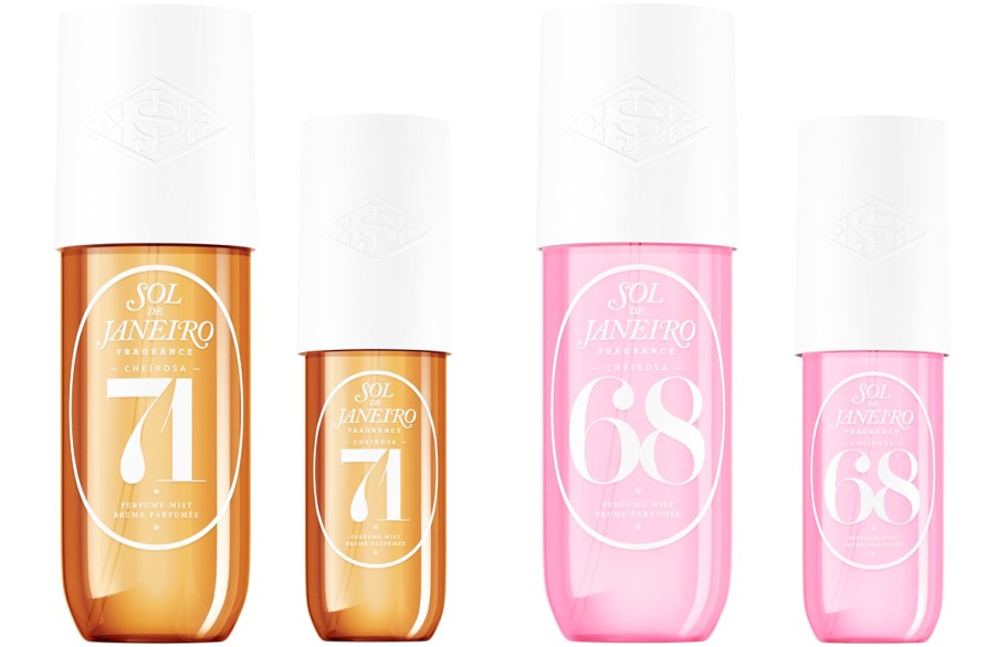 orange and pink Sol de Janeiro Mist Full & Travel Size Sets
