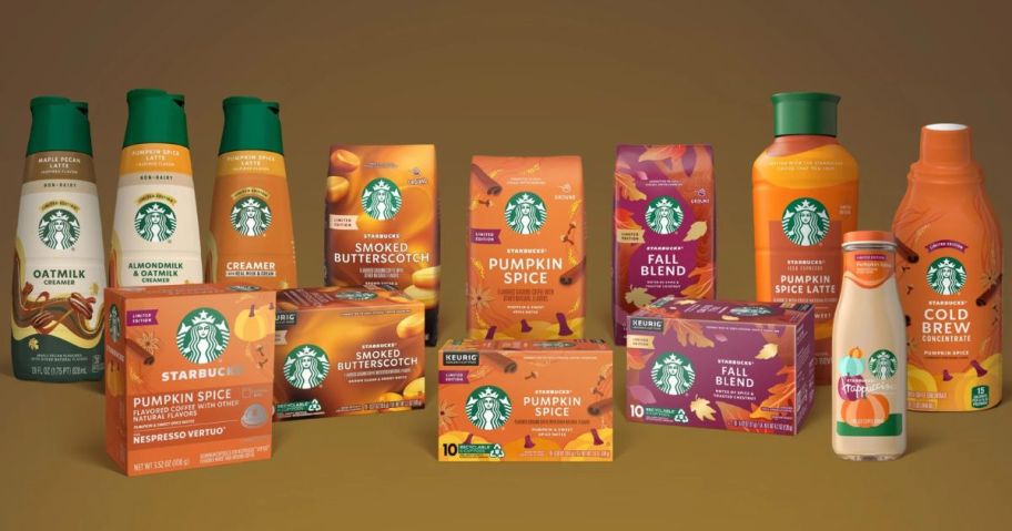 Starbucks at home coffees, creamers and pre-made drinks.