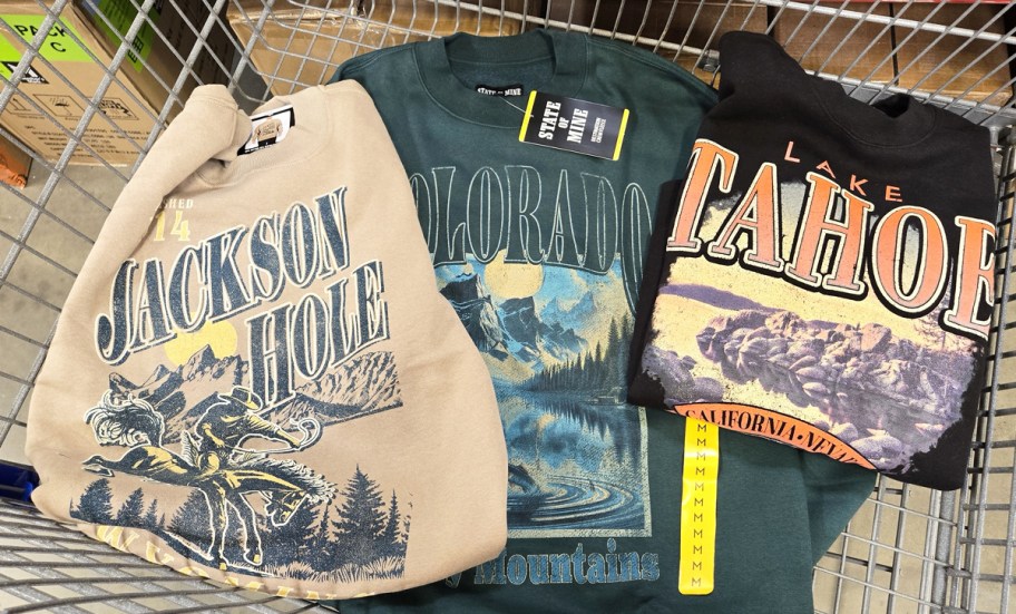 men's destination sweatshirts in shopping cart