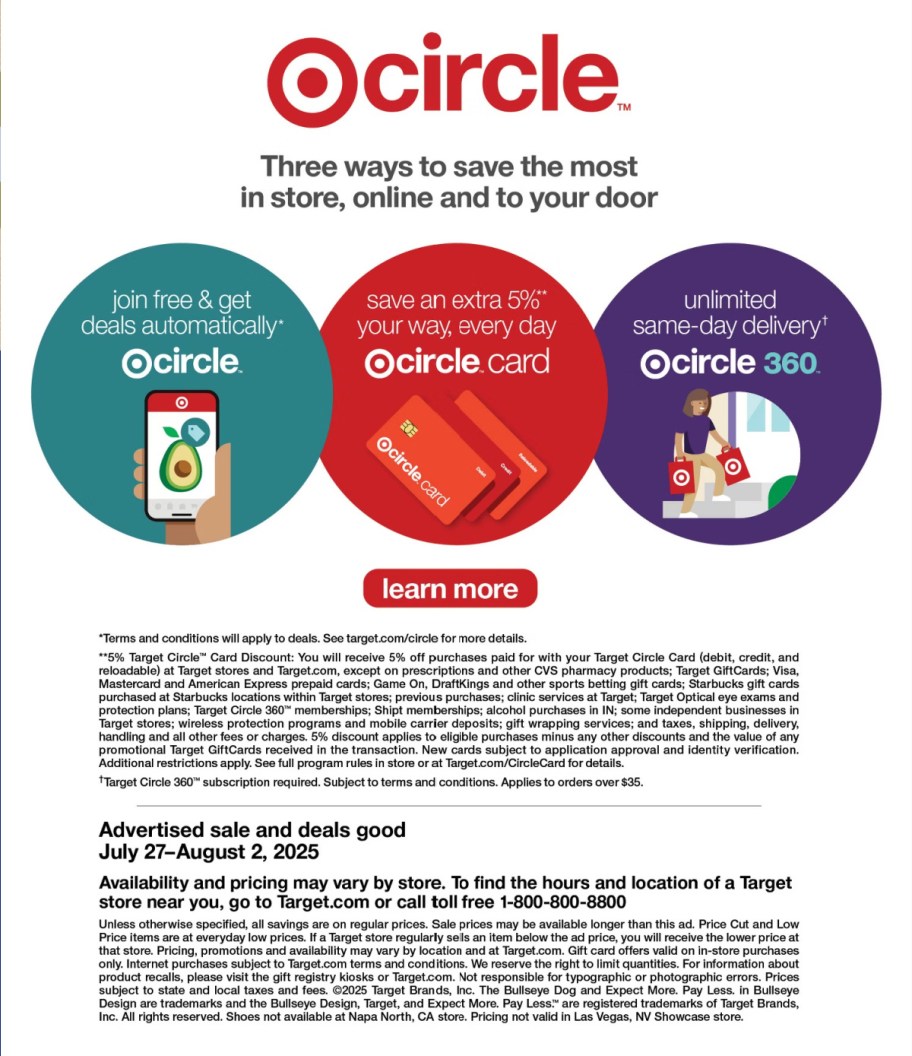 page from Target ad