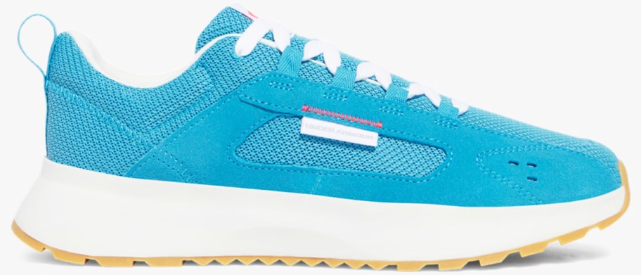 blue and white under armour sneaker