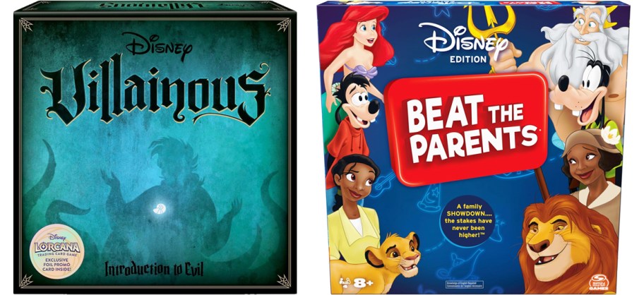 boxes for Disney Villainous and Beat The Parents Disney Edition board games