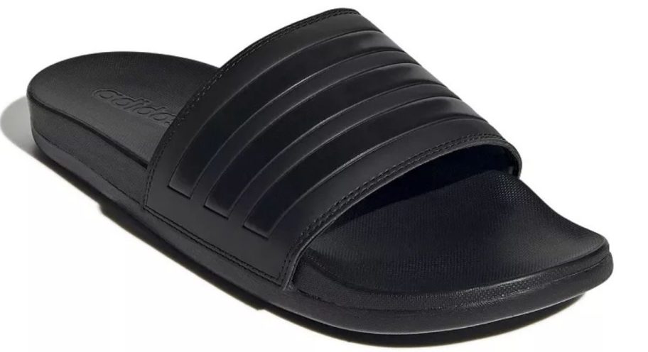 black adidas Adilette Stripe Comfort Men's Slide Sandal
