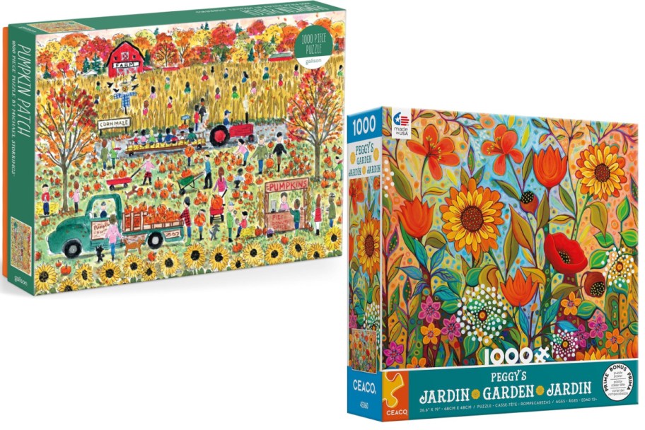 pumpkin patch and flowers puzzles