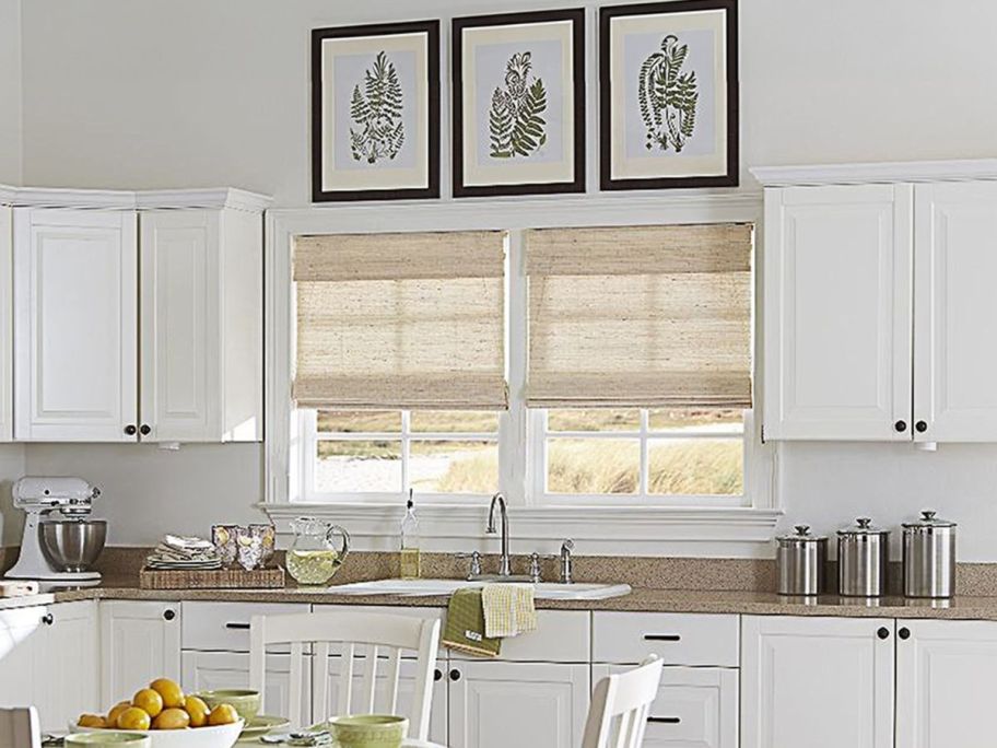 blinds in the kitchen above the sink