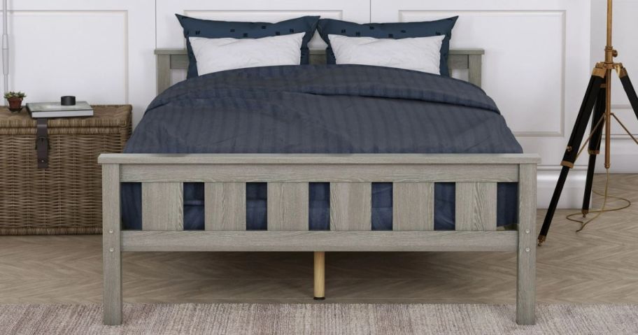 Better Homes & Gardens Kane Wooden Full-Size Platform Bed in Grey