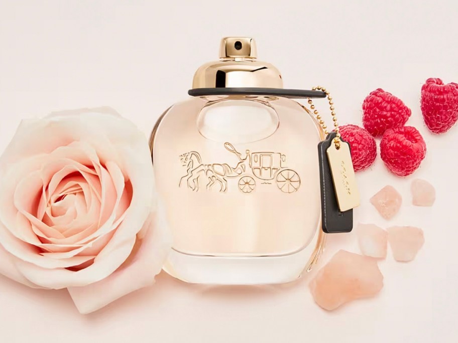 coach perfume bottle with flowers