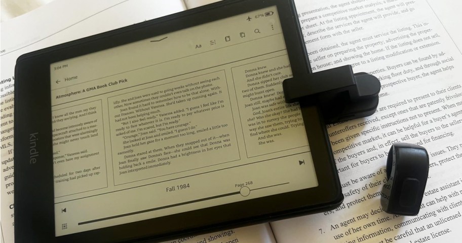 page turned on tablet