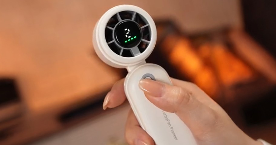 white portable turbo fan