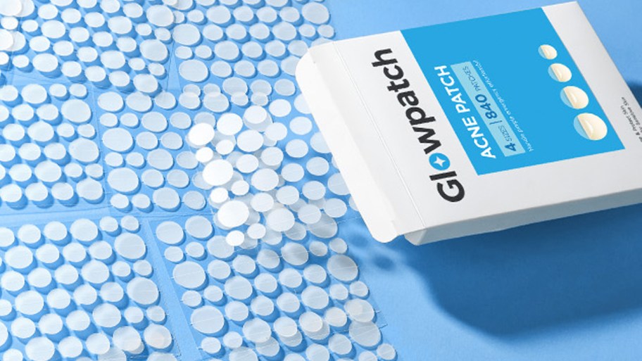 pack of pimple patch dots on a blue background