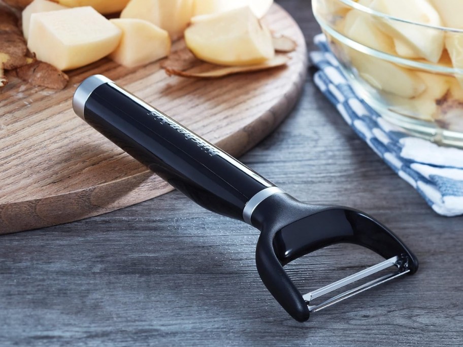a KitchenAid peeler on a counter