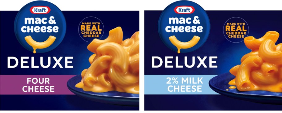 kraft four cheese and 2% milk cheese boxes 