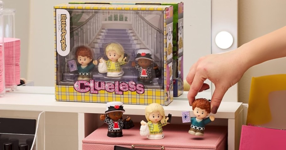 a Little People Clueless Movie set on a vanity