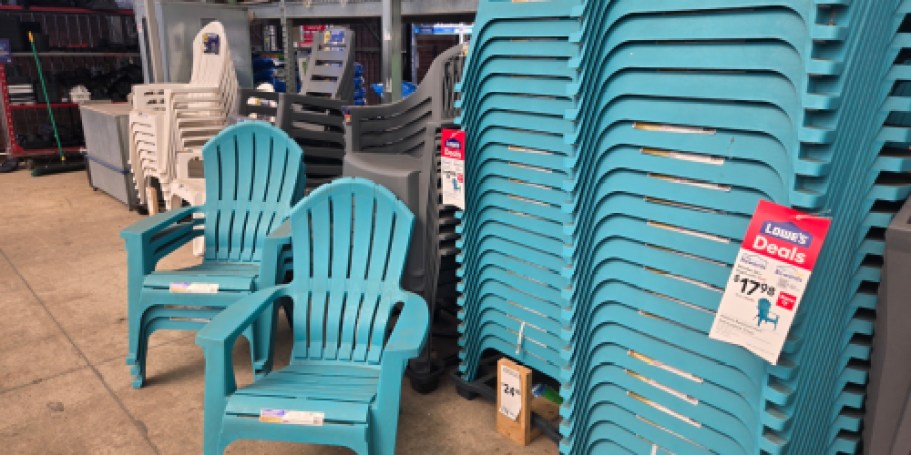 Stackable Adirondack Chairs Only $17.98 for Lowe’s Rewards Members – Today ONLY