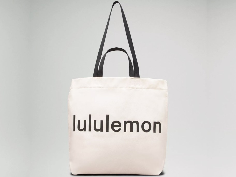 white and black lululemon tote bag