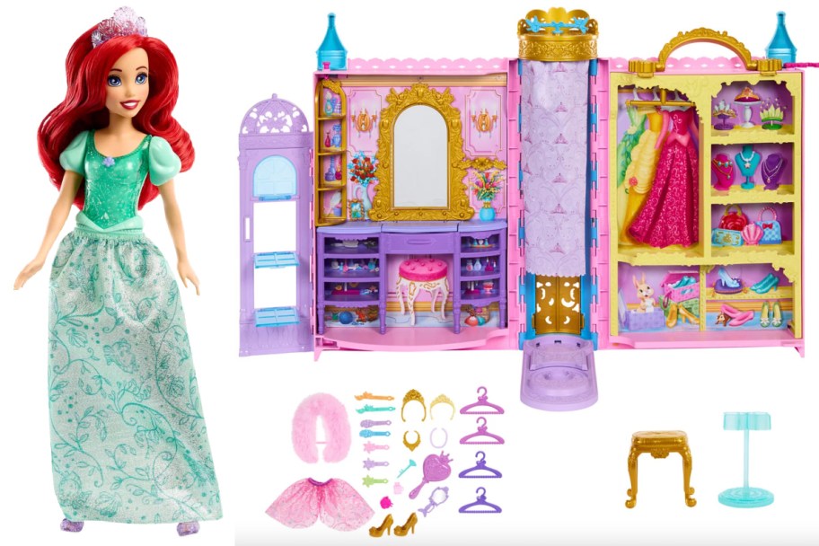 Ariel doll and doll closet with accessories
