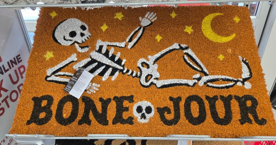 doormat with Bone Jour on it