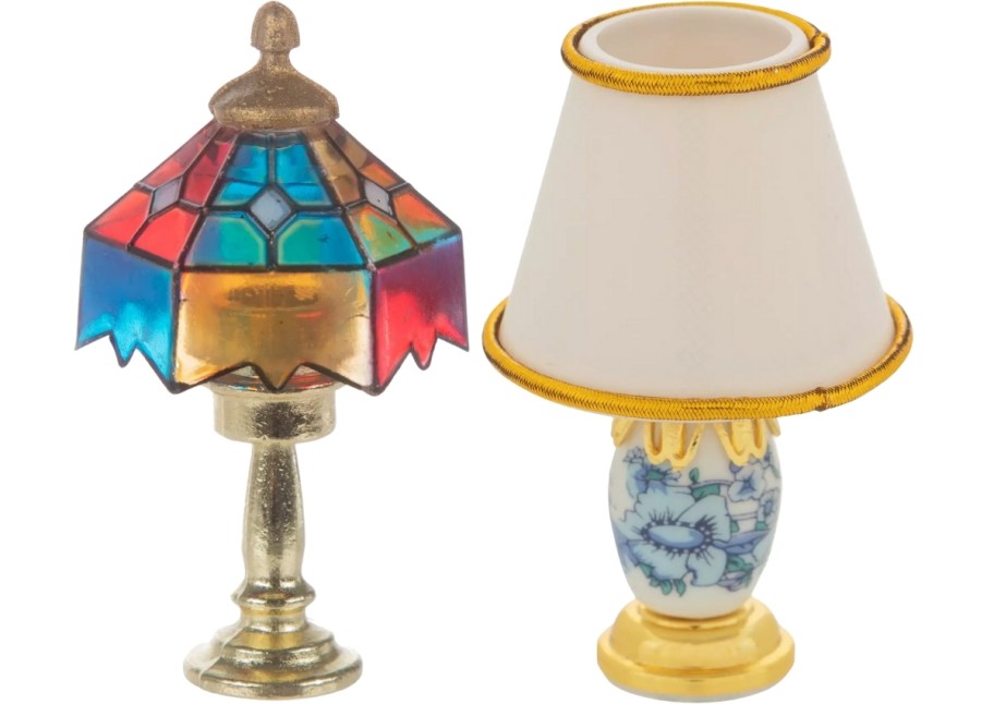 two mini table lamps