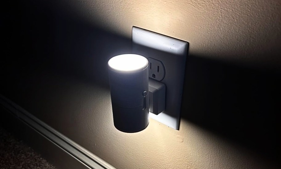 a night light plugged into a receotacle