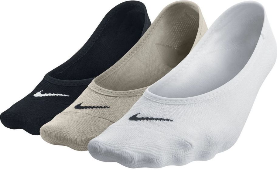 Nike womens training footies in black gray and white