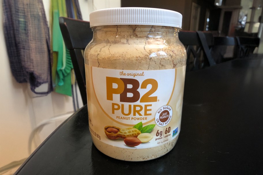 pb2 peanut butter powder on a table