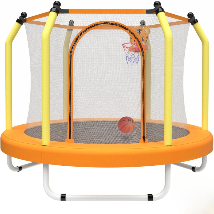 a yellow and orange toddler trampoline