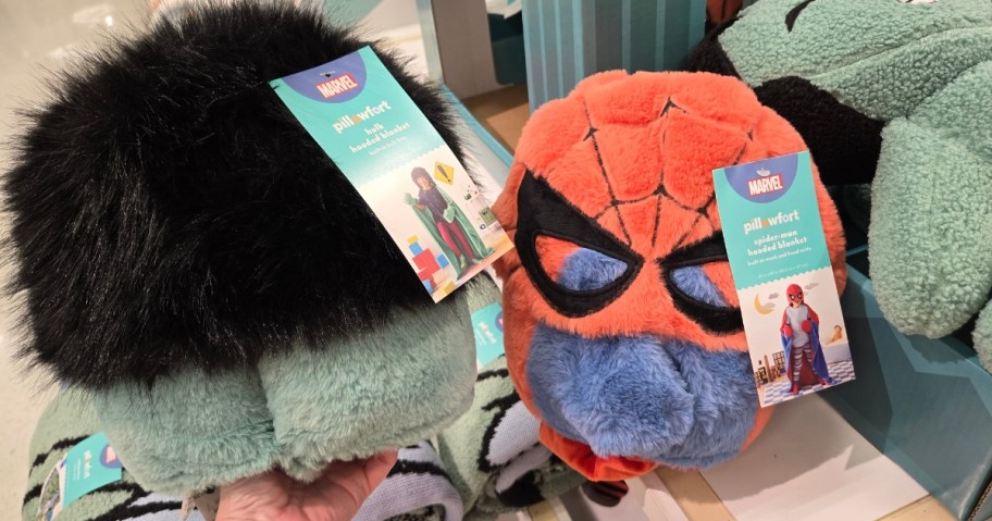 The Hulk and Spiderman Hooded Throw Blankets at Target