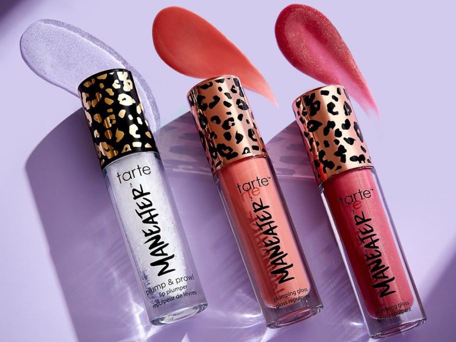 three tubes of tarte Maneater Lip Plumpers