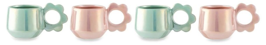Thyme & Table 4-Pack Pink & Green Pearl Mugs