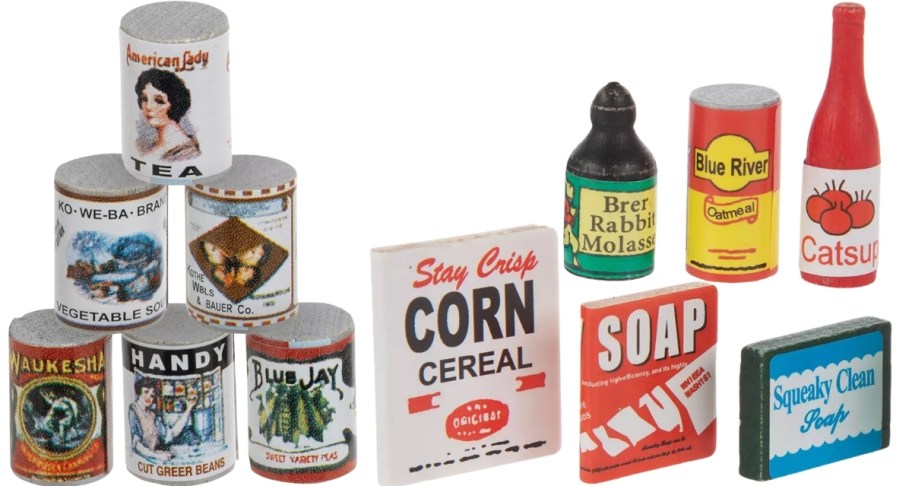 mini canned good and grocery items