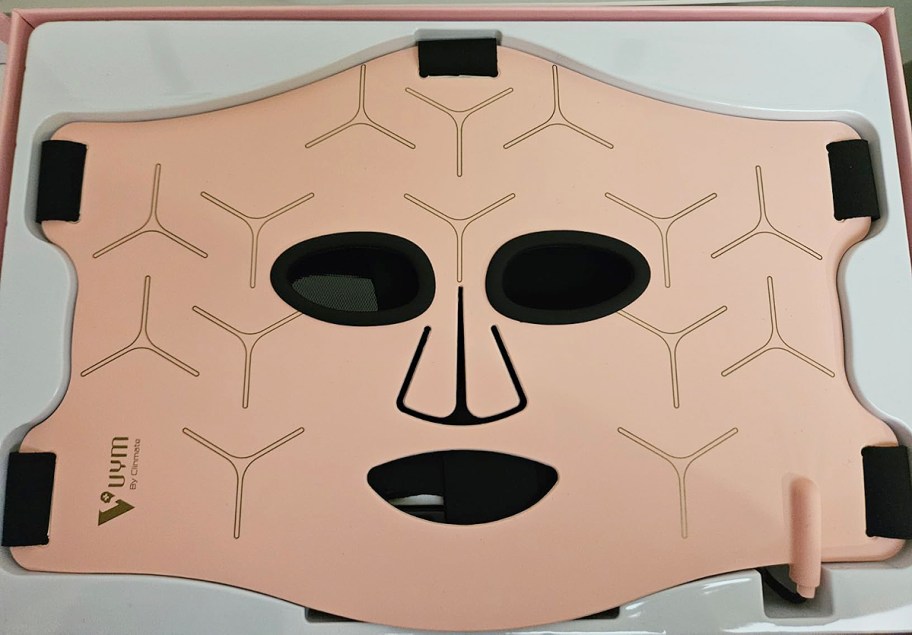 back side of a red light therapy mask