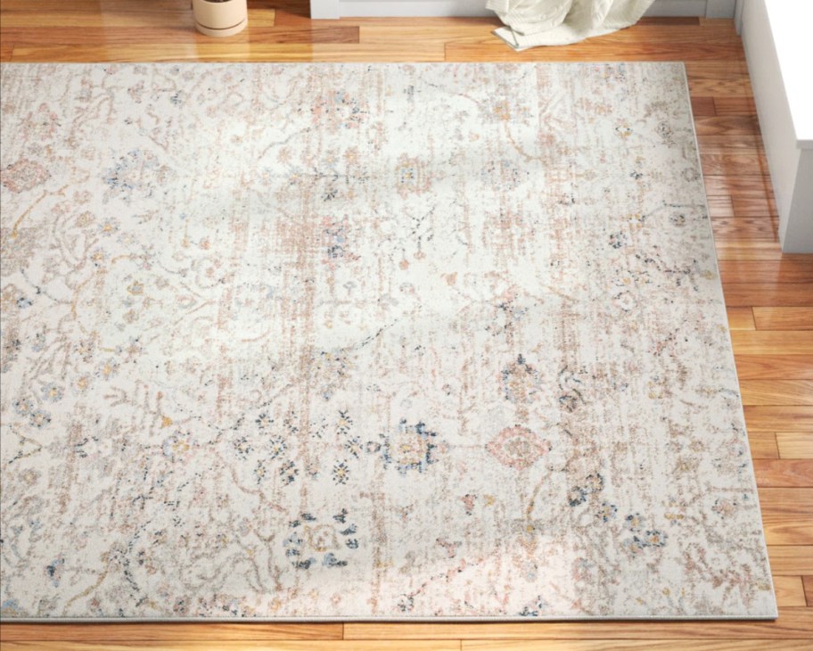 abstract clay and cream rug