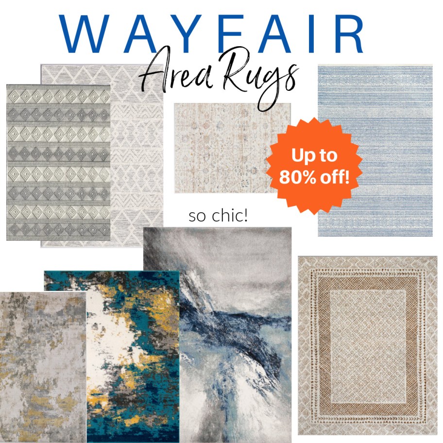 collage of many rugs